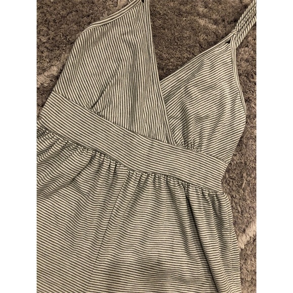 NWOT Spaghetti Strap Grey & White Stripped Romper - Picture 2 of 5